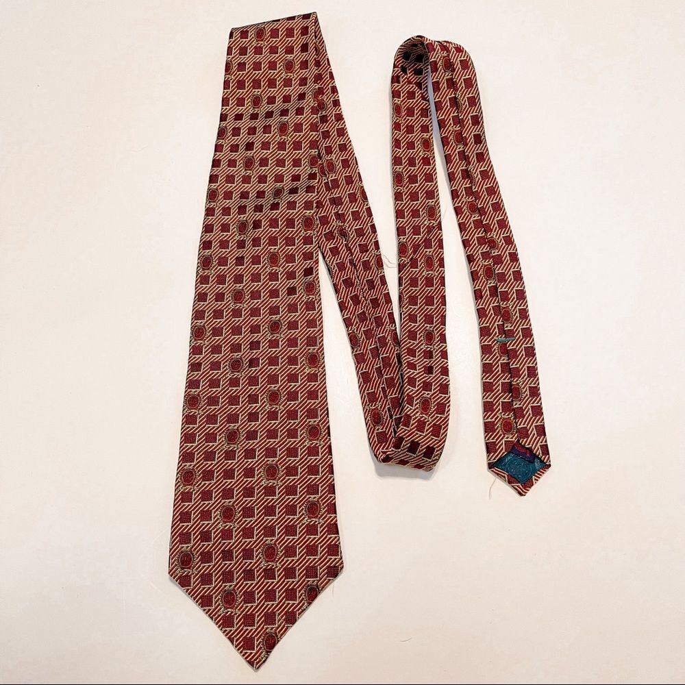 Tommy Hilfiger Red Men’s 100% Silk Neck Tie - Picture 1 of 5
